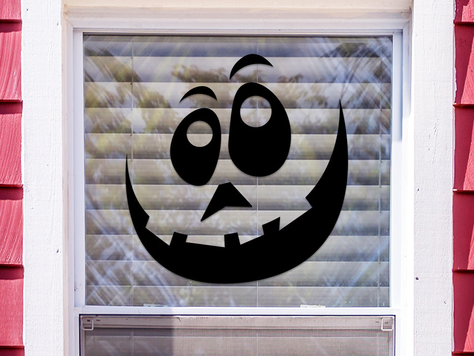 Goofy Pumpkin Face Window Sticker Kit | Vinyl Decal