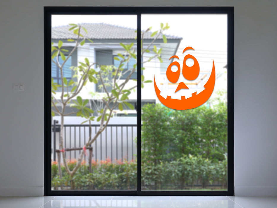 Goofy Pumpkin Face Window Sticker Kit | Vinyl Decal