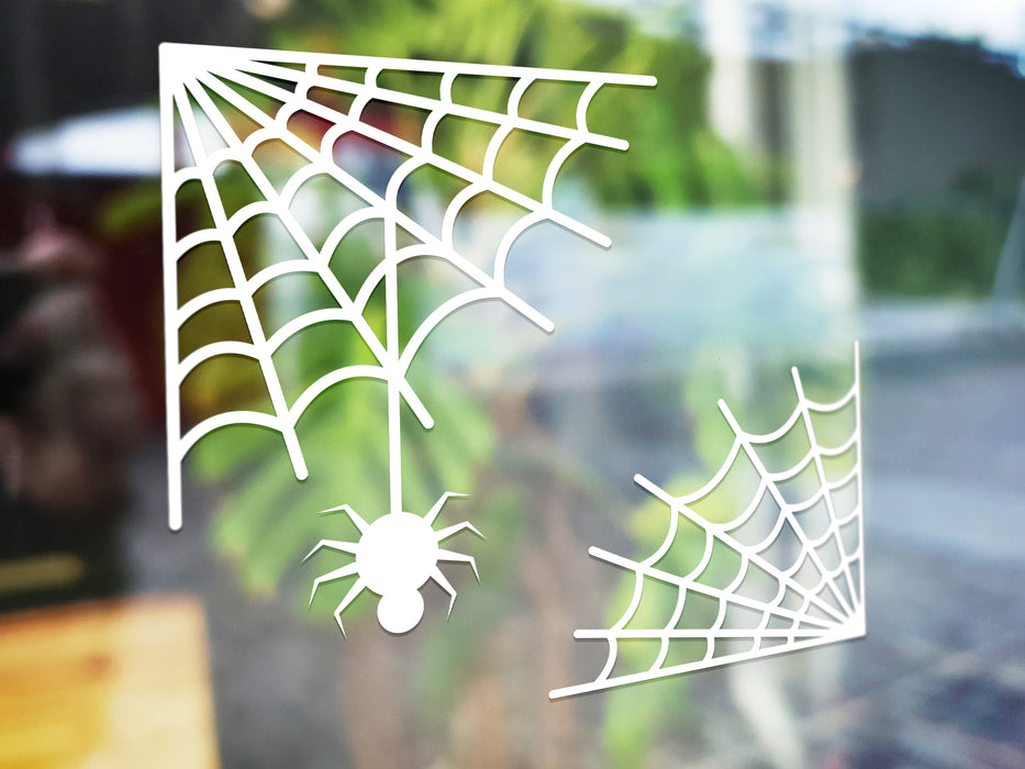 Spider Web Corner Cobweb Window Vinyl Decal Car Water Bottle Tumbler Sticker