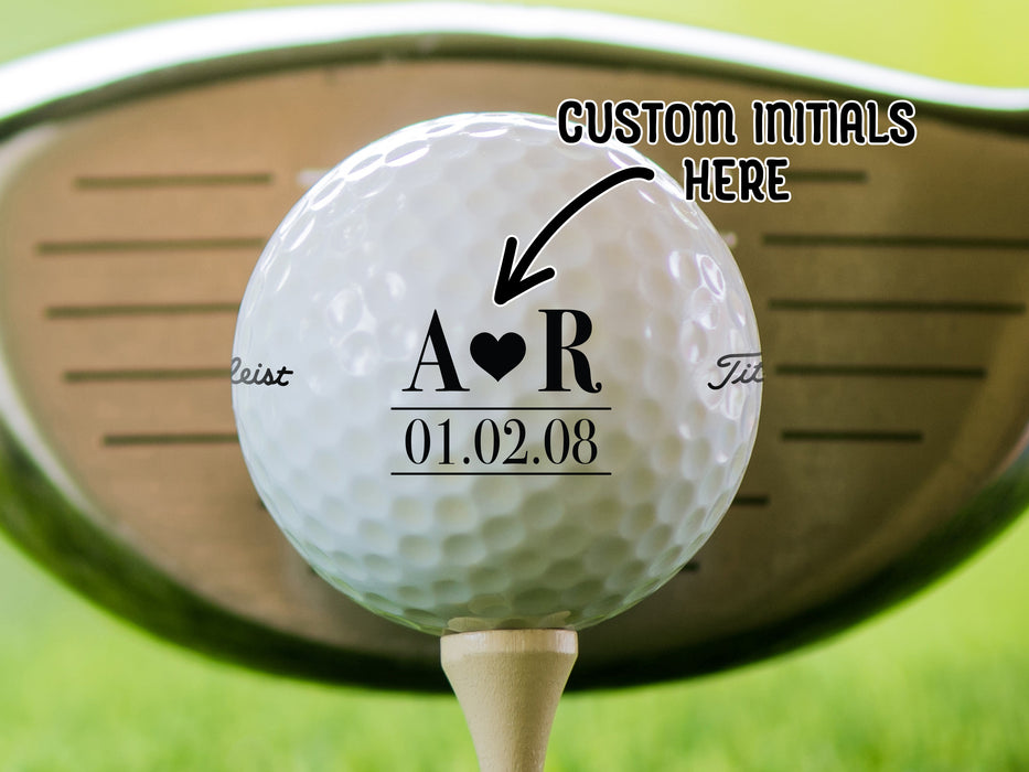 Custom Initials and Heart Golf Balls | Custom Love Golf Balls — All ...
