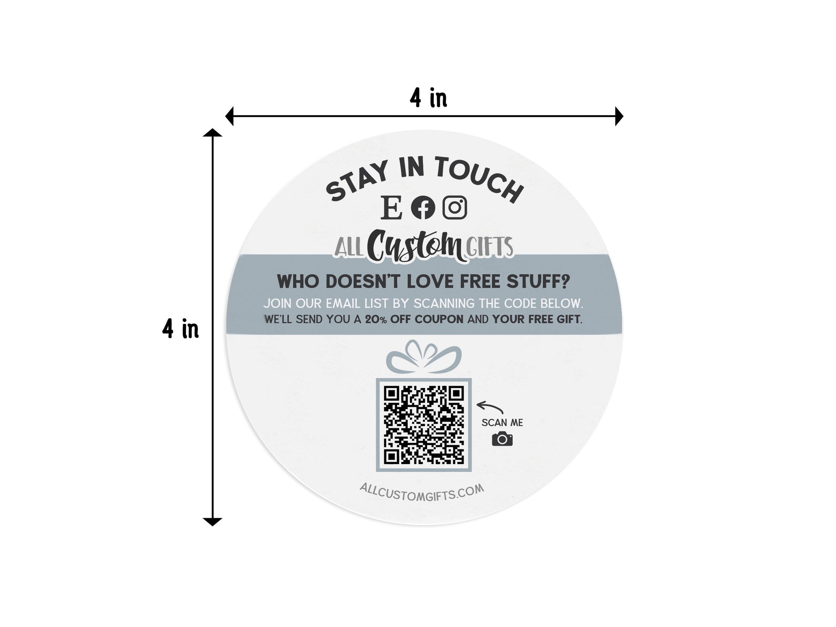 Upload Your QR Code Design | Round Coasters — All Custom Gifts