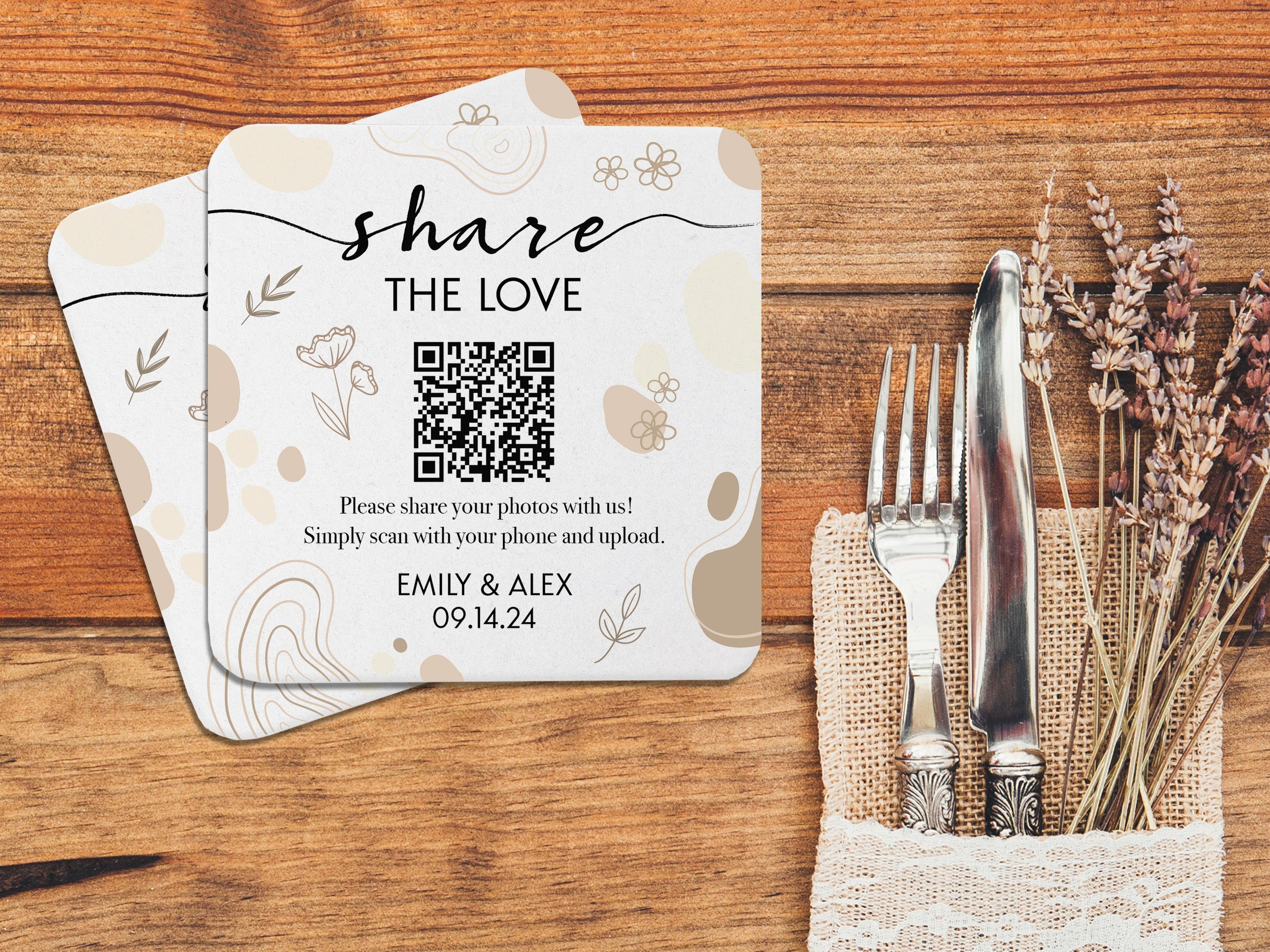 Upload Your QR Code Design | Square Coasters — All Custom Gifts