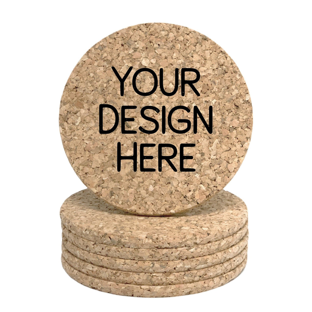 Your Custom Design on 4 Round Cork Coasters — All Custom Gifts