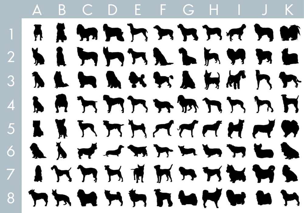 Grid shows dog silhouette options.