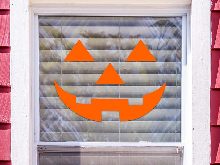 Happy Pumpkin Face Window Sticker Kit | Vinyl Decal — All Custom Gifts