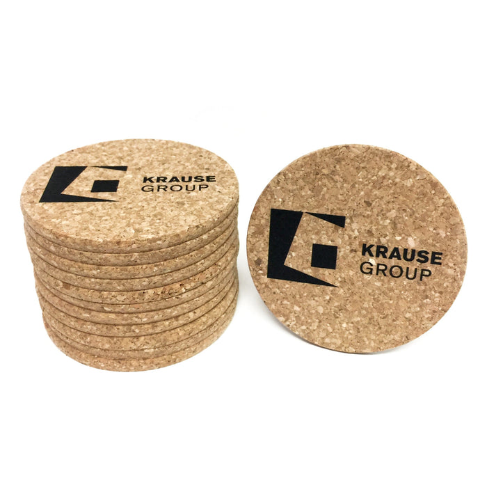 Your Custom Design on 4 Round Cork Coasters — All Custom Gifts