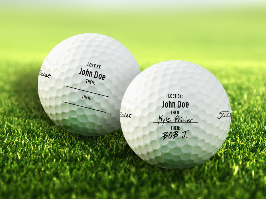 Lost By Fill-In-Name Golf Balls