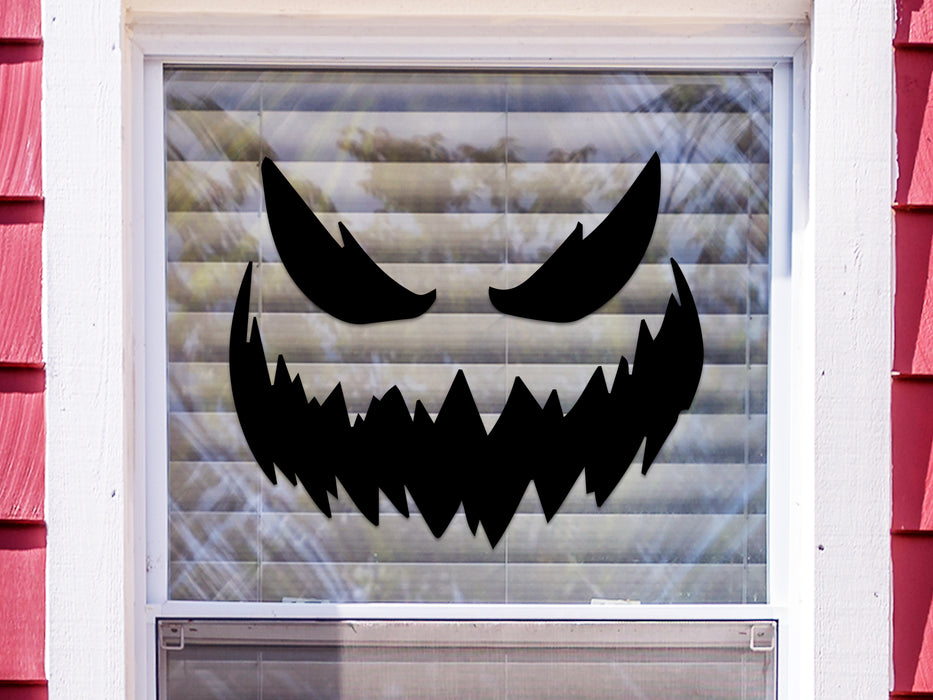 Scary Pumpkin Face Window Sticker Kit | Vinyl Decal — All Custom Gifts