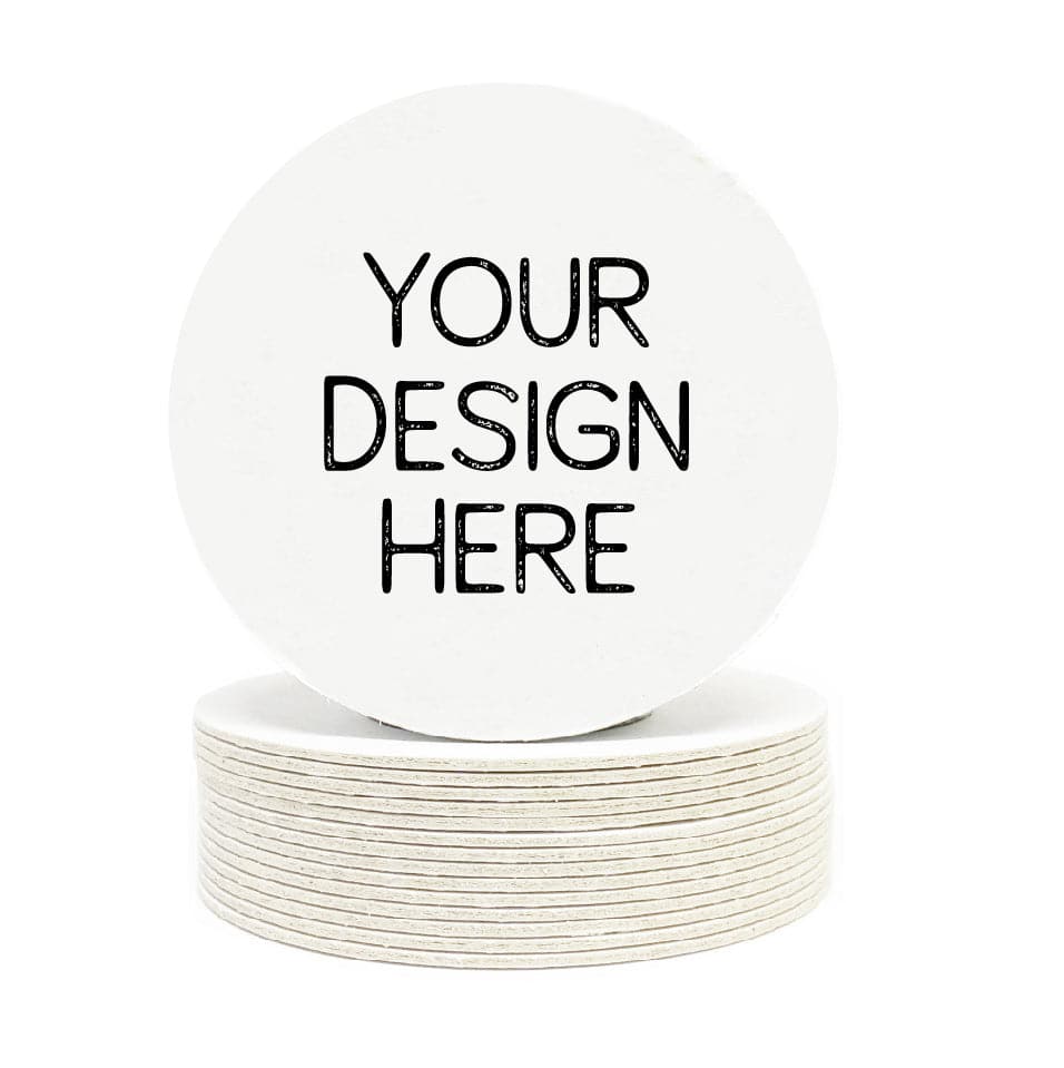 Your Custom Design on Heavyweight Round Coasters — All Custom Gifts