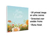 12x12 canvas of happy easter artwork of a spring meadow UV printed image on white canvas Stretched over wooden frame Matte finish