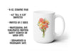 15 ounce ceramic mug featuring artwork of a bouquet of pastel spring flowers 15 oz. Ceramic Mug  Printed on 2 sides Professional Dye sublimated printing (won't scratch or wash off!) Dishwasher & Microwave Safe  Large 4 finger handle