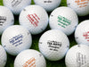 Multiple white titleist golf balls with Tee-riffic Grandpa design in all available color options on golf course grass