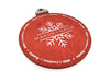 red ornament holiday cookie tray that says Mason and Malia with snowflake design