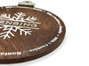 dark brown ornament cookie tray with snowflake design that says Rensing and Milk and cookies for Santa